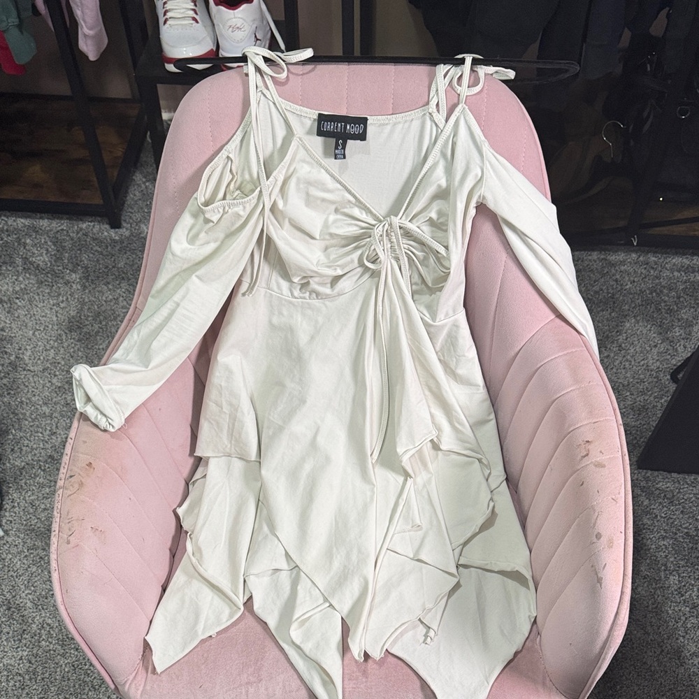 Current Mood Cream Layered Dress